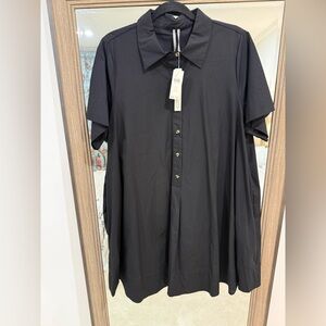 Anthropologie Pollie Black Mini Shirt Dress Size 1X NWT